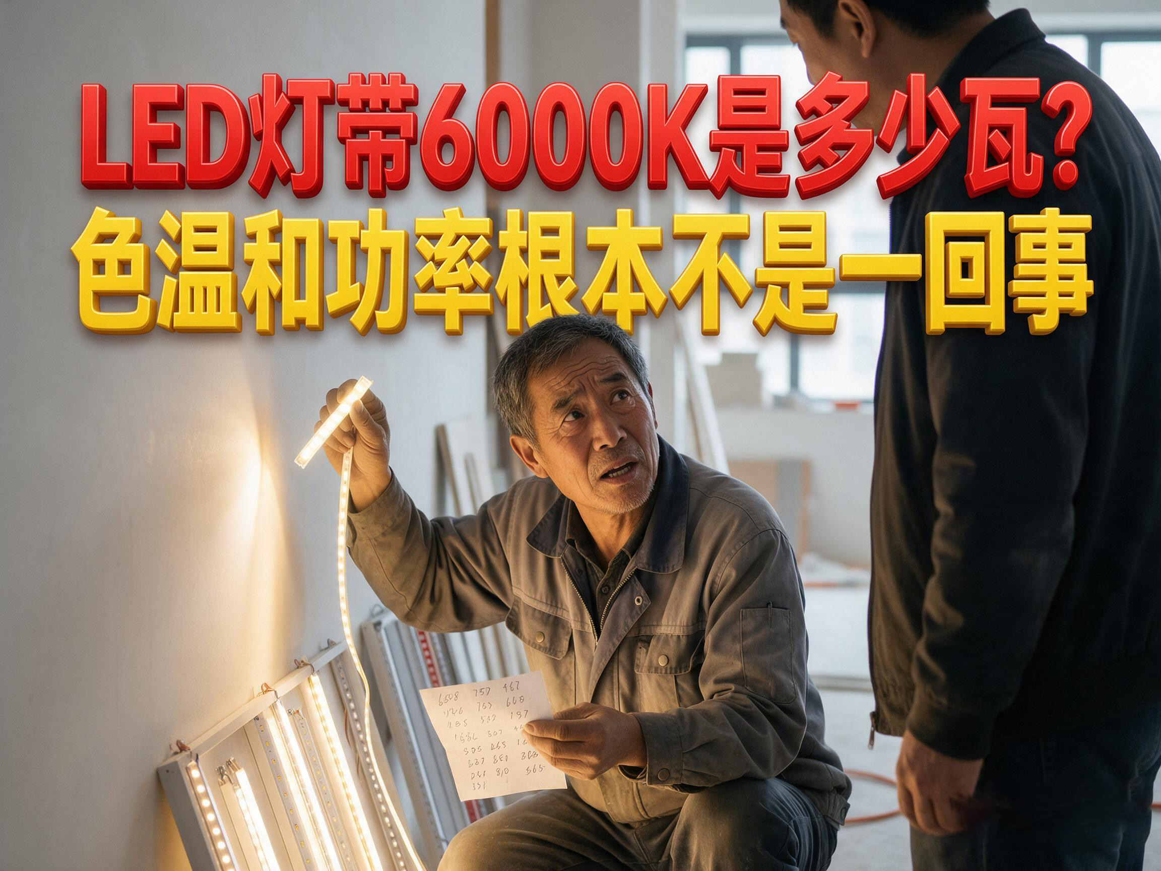 LED灯带6000K是多少瓦？色温和功率根本不是一回事