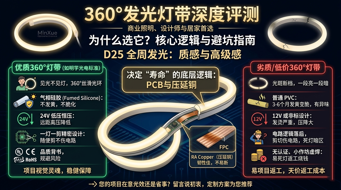 360°发光灯带深度评测：为什么商业照明、灯光设计师和居家照明都爱用它？