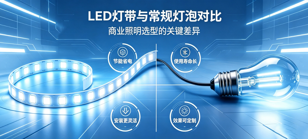 LED灯带与普通灯泡：有什么区别？| B2B商用照明选购指南
