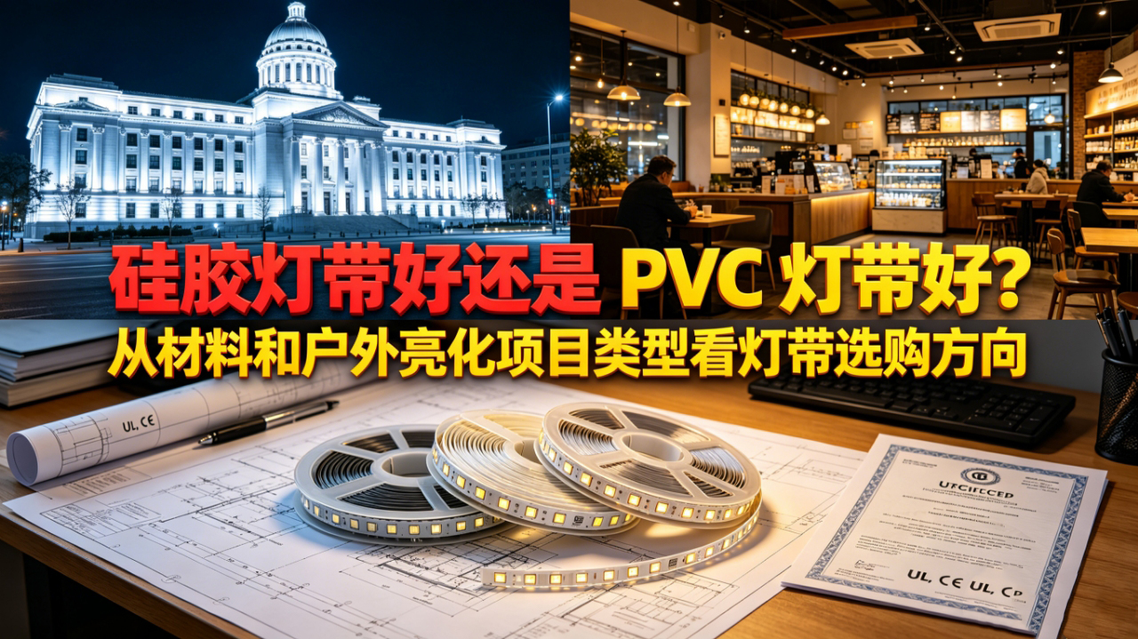 硅胶灯带好还是 PVC 灯带好？从材料和户外亮化项目类型看灯带选购方向
