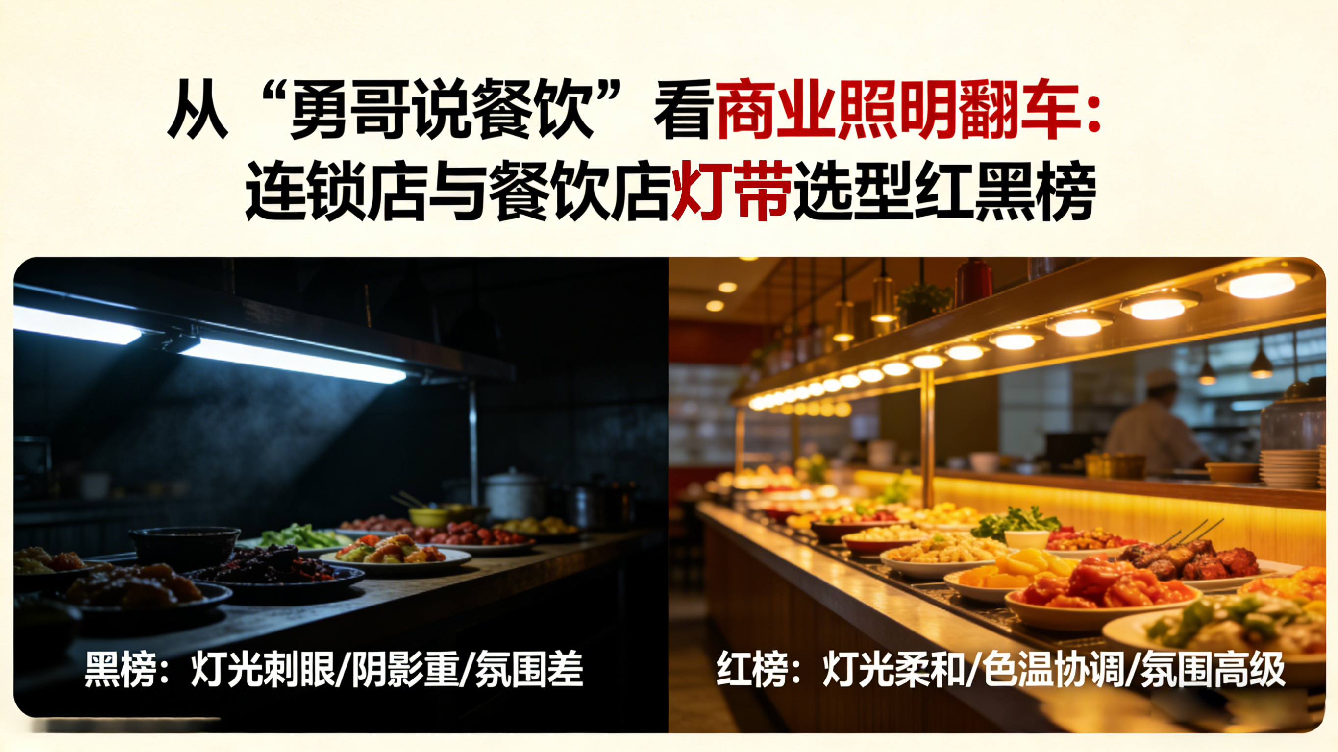 从“勇哥说餐饮”看灯带商业照明翻车：连锁店与餐饮店灯带选型红黑榜