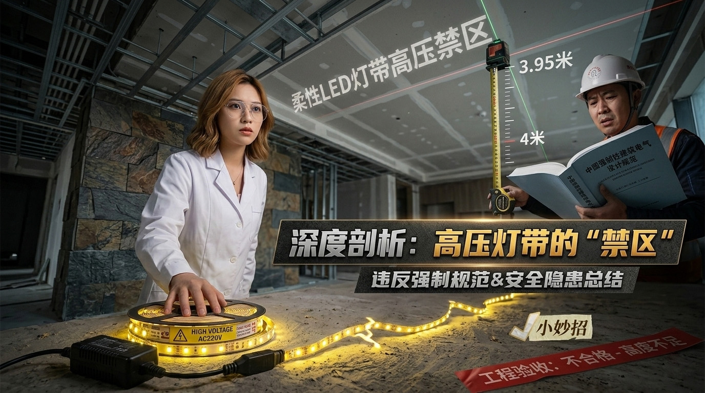 工程验收必看：高压灯带的室内应用禁区与合规选型
