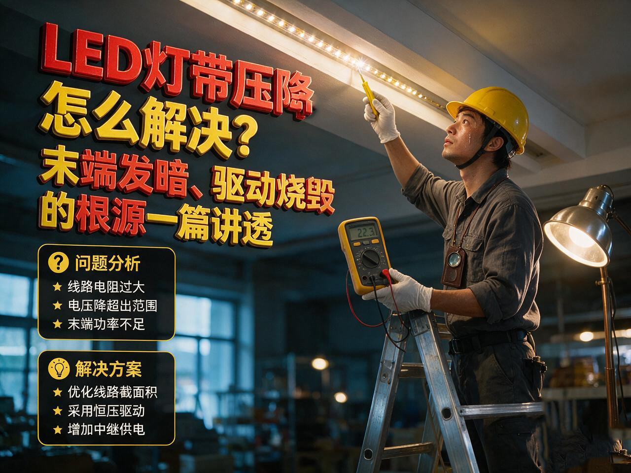 LED灯带压降怎么解决？末端发暗、驱动烧毁的根源一篇讲透