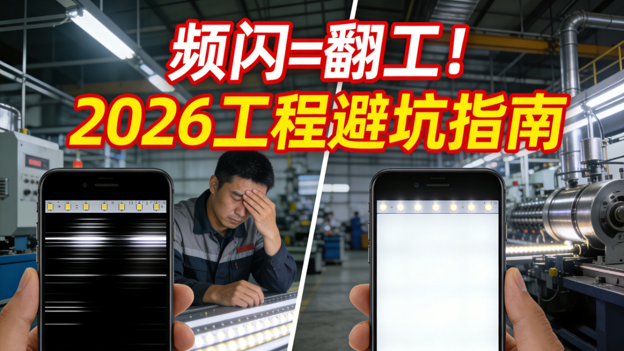 为什么手机拍出来灯的时候全是波纹？揭秘 90% 灯带频闪的“隐形杀手”，长时间还会对人眼有害！