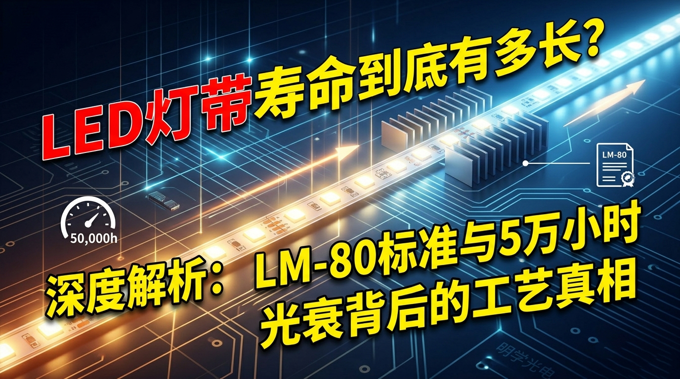 LED灯带寿命到底有多长？深度解析LM-80标准与5万小时光衰背后的工艺真相