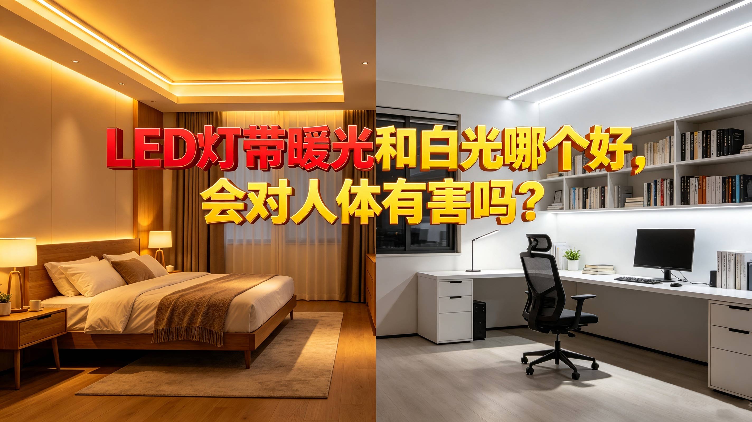 LED灯带暖光和白光区别在哪？哪种光线更保护眼睛？